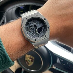 Casio G-SHOCK GA-2100 Casioak Stainless Steel Camouflage Custom Royal Watch